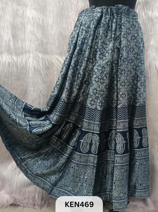 MASHRU PRINTED KALI SKIRT