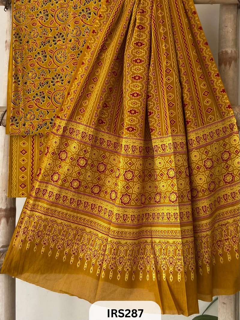 PURE COTTON FABRIC WITH AJRAKH PRINT DESIGNER SALWAR SUIT WPRIITH AJRAKH NT BOTTOM