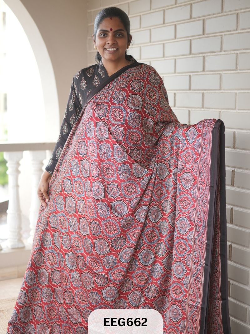 AJRAKH MODAL SAREE - JACKPOT