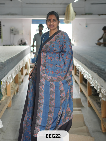 AJRAKH MODAL SAREE