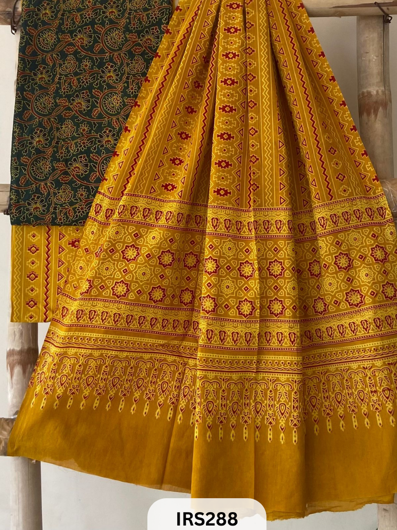 PURE COTTON FABRIC WITH AJRAKH PRINT DESIGNER SALWAR SUIT WPRIITH AJRAKH NT BOTTOM