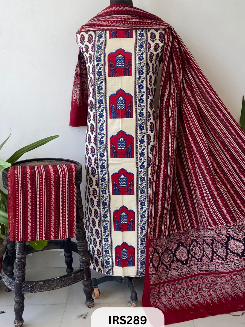 PURE COTTON FABRIC WITH AJRAKH PRINT DESIGNER SALWAR SUIT WPRIITH AJRAKH NT BOTTOM