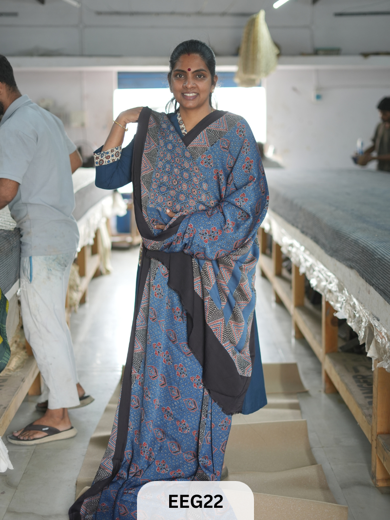 AJRAKH MODAL SAREE