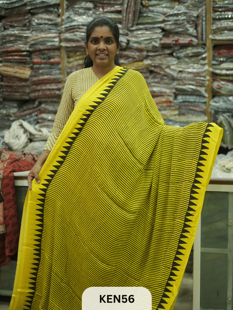 MODAL NATURAL AJRAKH HANDBLOCK SAREE