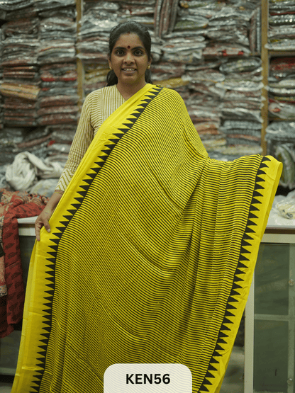 MODAL NATURAL AJRAKH HANDBLOCK SAREE