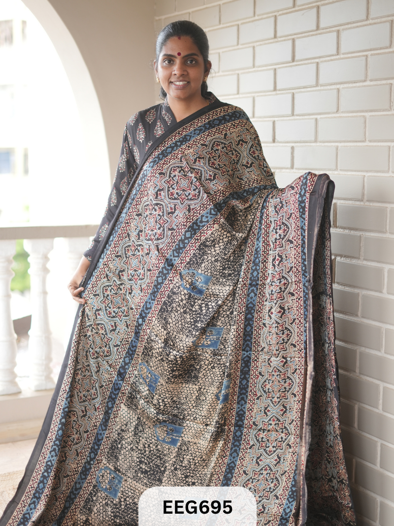 AJRAKH MODAL SAREE - JACKPOT
