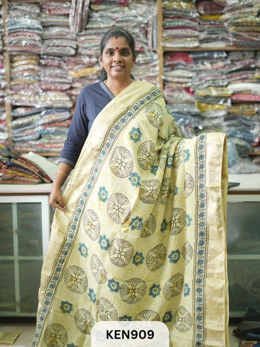 DOLA SILK AJRAKH HANDBLOCK RICH PALLU SAREE