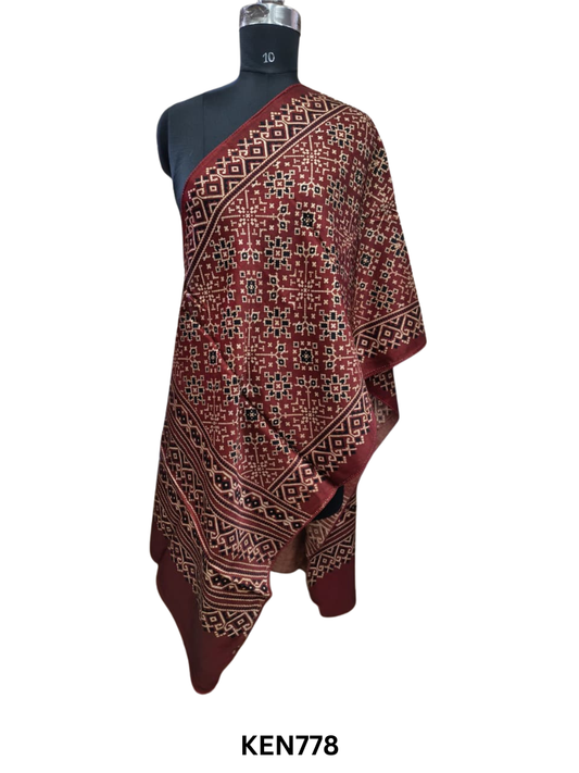 MASHRUSILK VEGETABLE DYE STOLES - LENGTH 2.15 MTR WIDTH 22