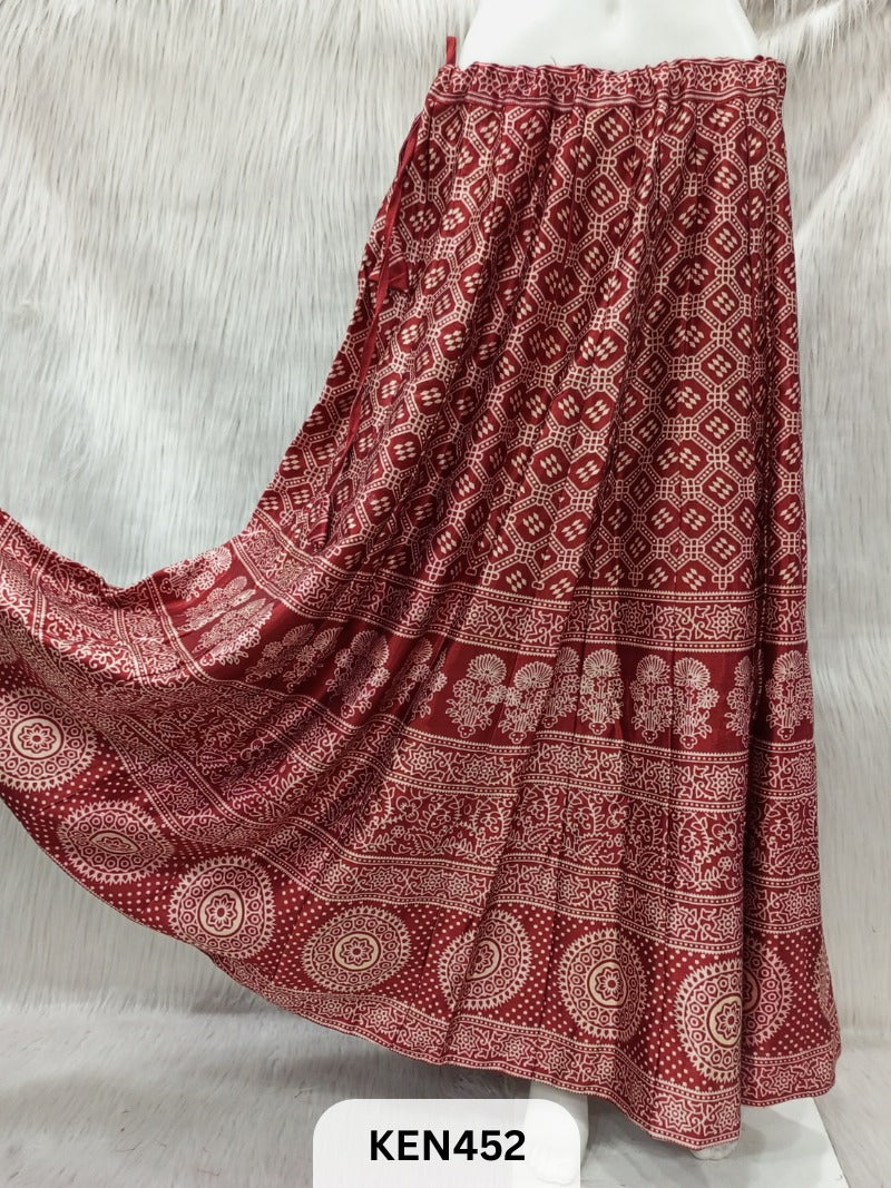 MASHRU PRINTED KALI SKIRT