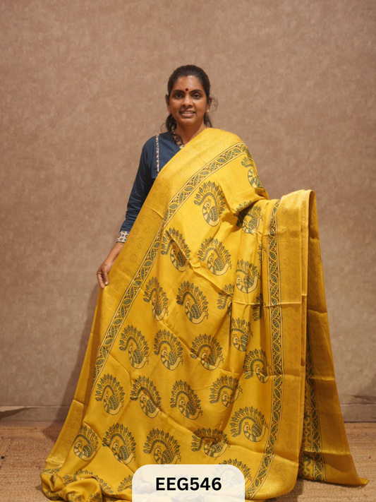 AJRAKH DOLA SILK SAREE