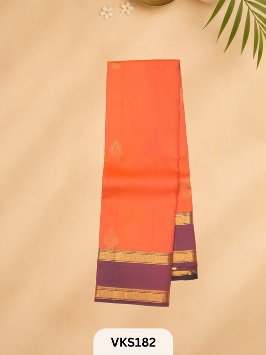 PURE KANCHIPURAM PLAIN SOFT SILK SAREE  WITH DOUBLE BORDER