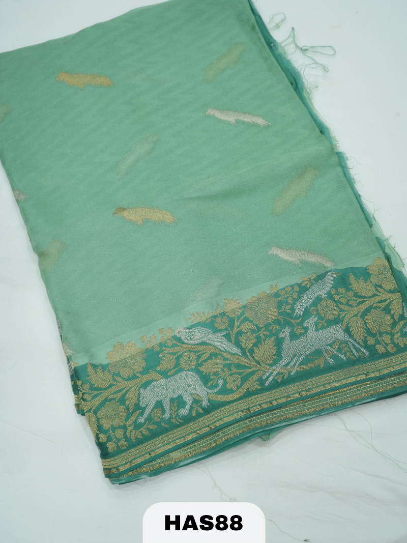 BANARAS MASHRU SATIN BORDER SAREE