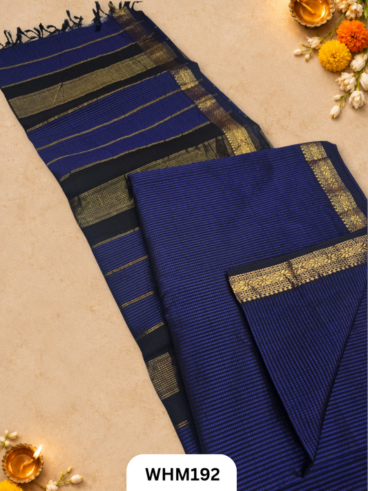 Pure Maheshwari Handloom Resham Checks Saree