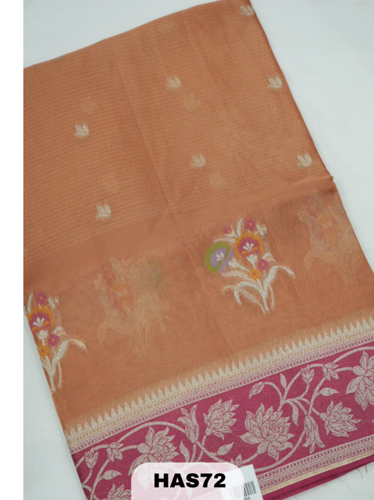 BANARAS KOTA SATIN PATTA BORDER SAREE
