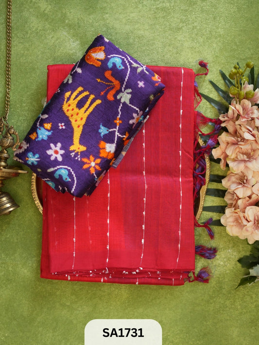 HANDLOOM MANGALAGIRI JUTE SILK + RAW SILK BLOUSE