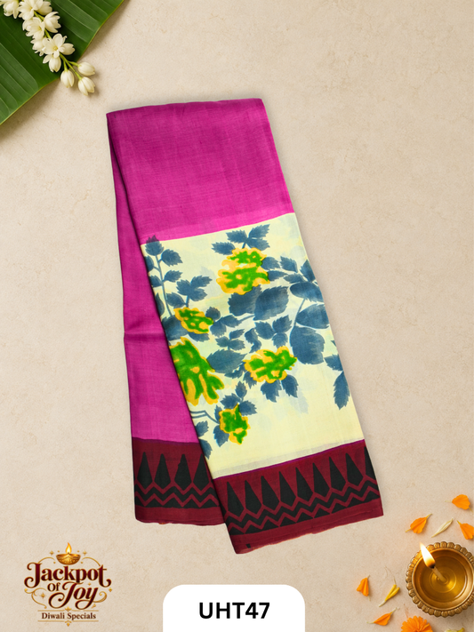 Bishupur Hand Painted Silk Saree
