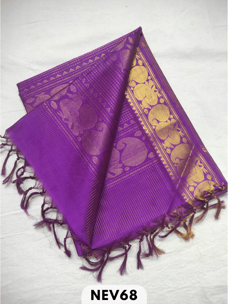 KALAKSHATHRA ZARI CHECKS SILK COTTON HANDLOOM SAREE WITH CONTRAST BLOUSE