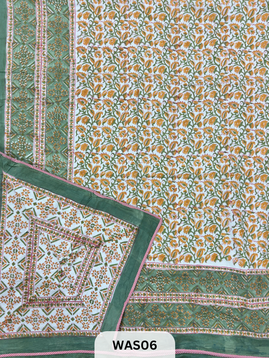 PREMIUM HAND BLOCK PRINTED JAIPURI COTTON 3 LAYER SIZE-90×108 KING SIZE