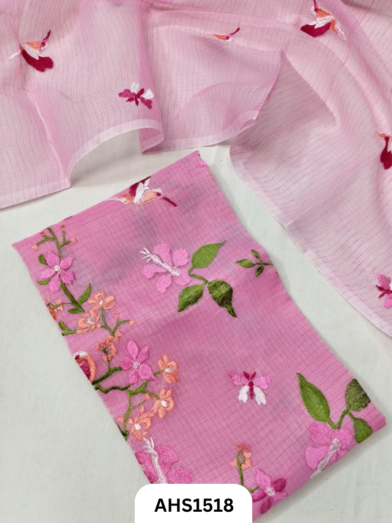 Kota Cotton Embroidery Work Dress Material