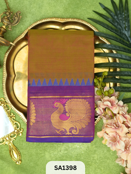 CHETTINAD COTTON SAREE | PEACOCK BORDER
