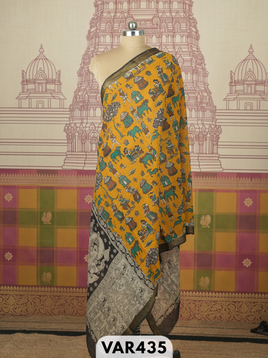 kalamkari cotton border duppatta + shipping