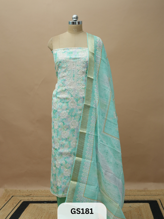 COTTON BLOCK PRINT WITH ZARI SALWAR SUIT