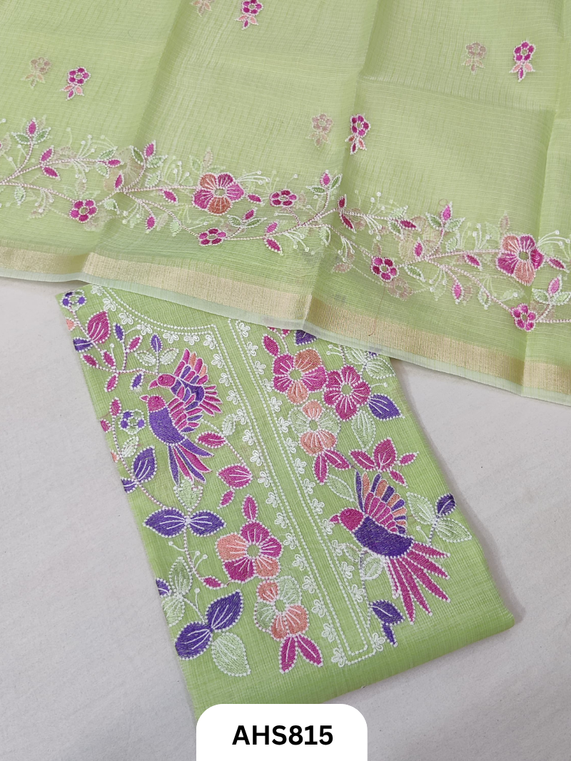Kota Doria Premium Embroidery Work - Top and Duptta 2.5mtr