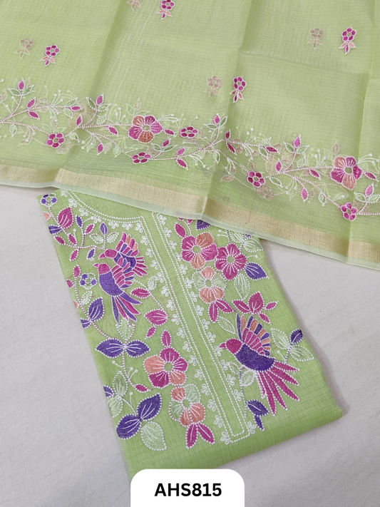 Kota Doria Premium Embroidery Work - Top and Duptta 2.5mtr