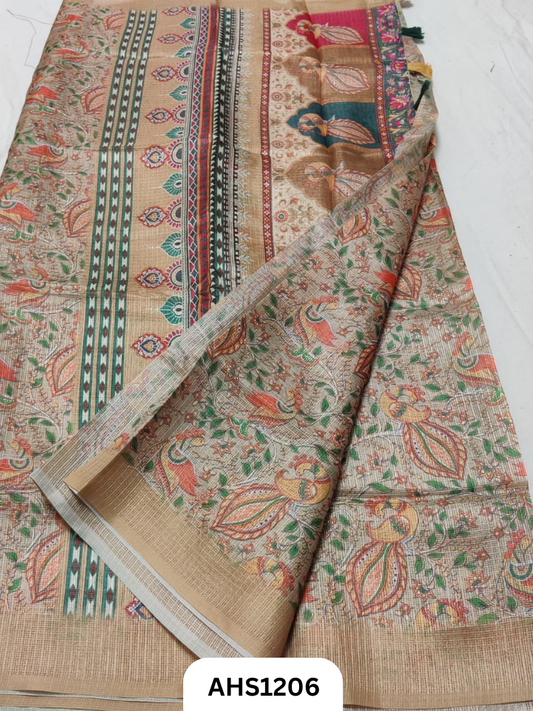 Soft Silk Kota Digital Print Saree With Blouse