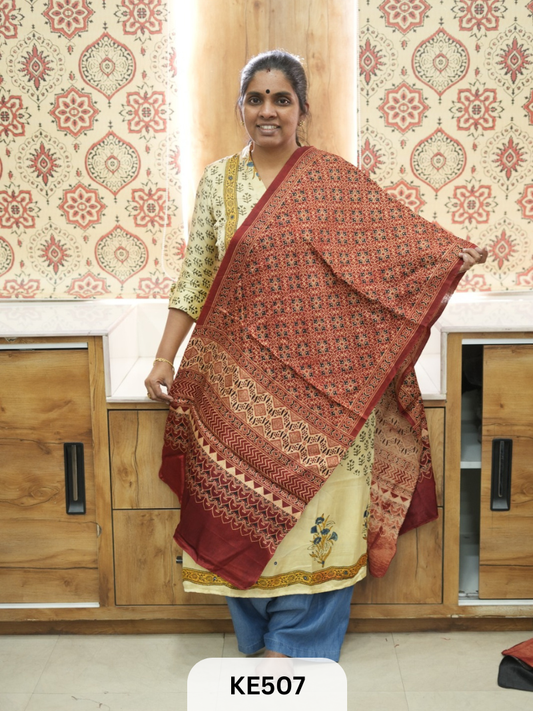 MASHRU HANDBLOCK PRINT STOLE