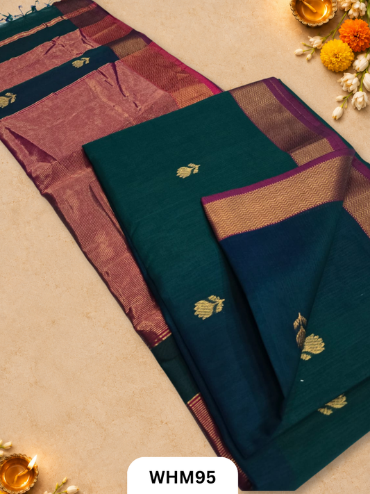 Maheshwari handloom Lotus butta sarees