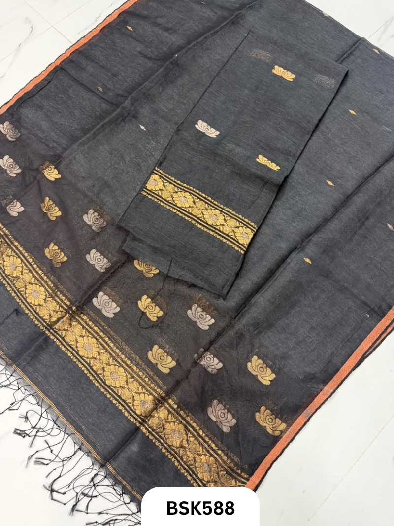 Handloom Silk Linen top & Duppata 2.5 mtr