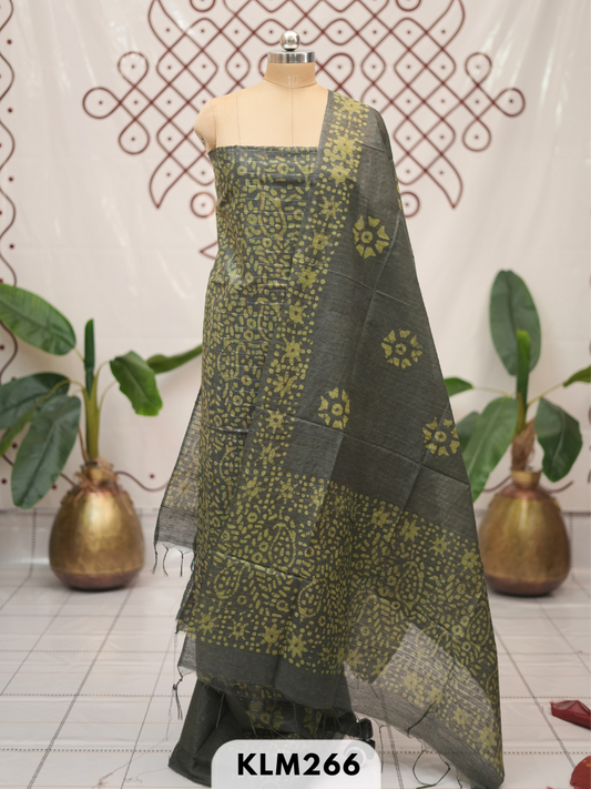 Bhagalpur Semi Tussar 3 pcs salwar set