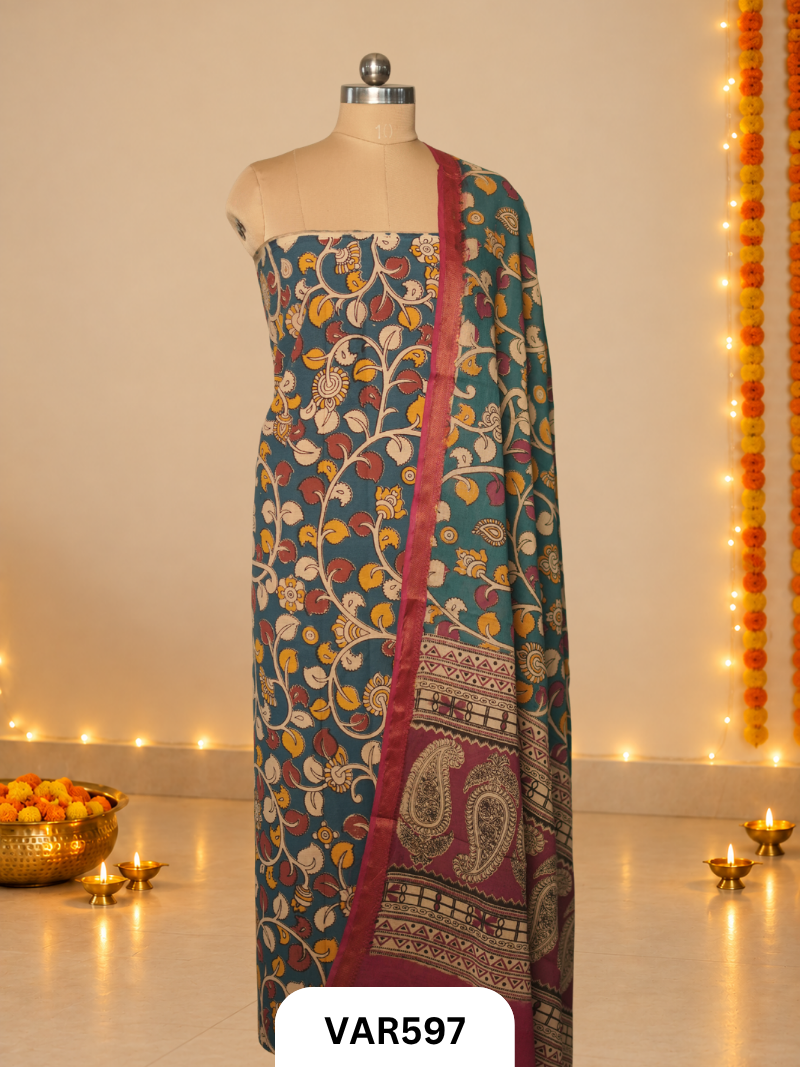 Kalamkari 2 Pcs Salwar Suit - Top2.5 Mtr and Duppatta