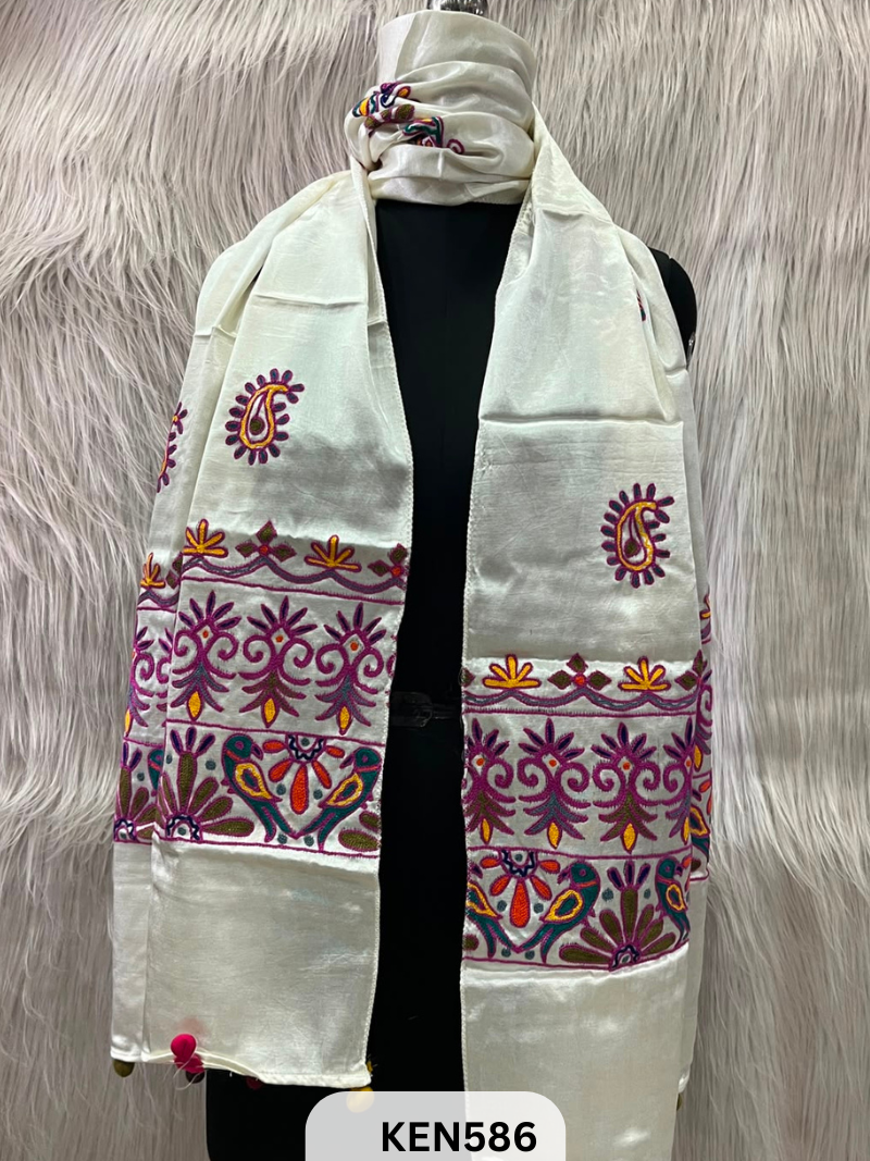 MUSHRU HAND AARI WORK STOLE