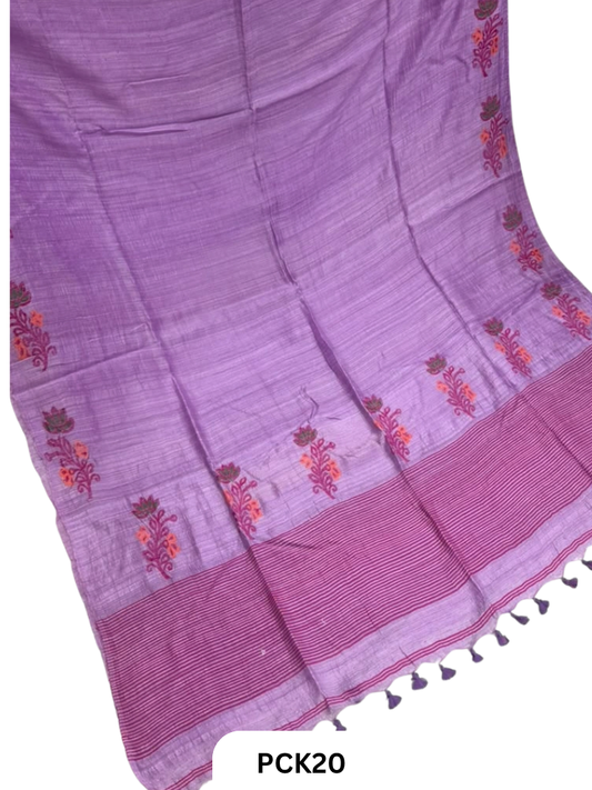 Pure Handloom Matka Handweaving Jamdani Motifs  Saree