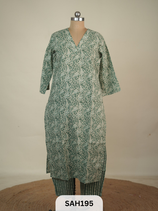 PREMIUM JAIPUR HANDBLOCK KURTI 2PCS SET