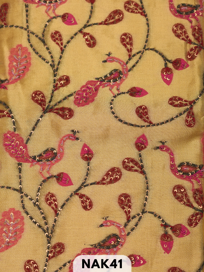 Semi Tussar paithani with Hand embroidry saree