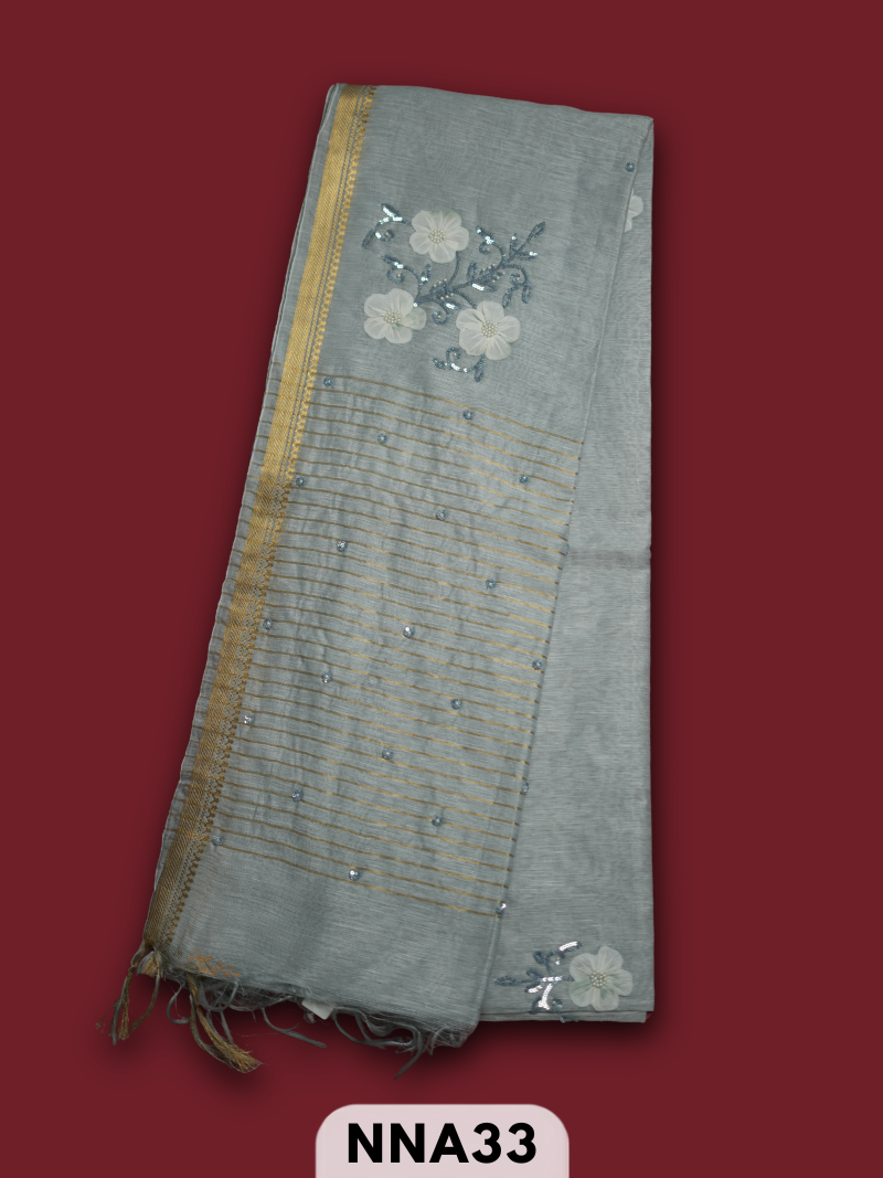 PURE TUSSAR DESIGNER PIECE SAREE