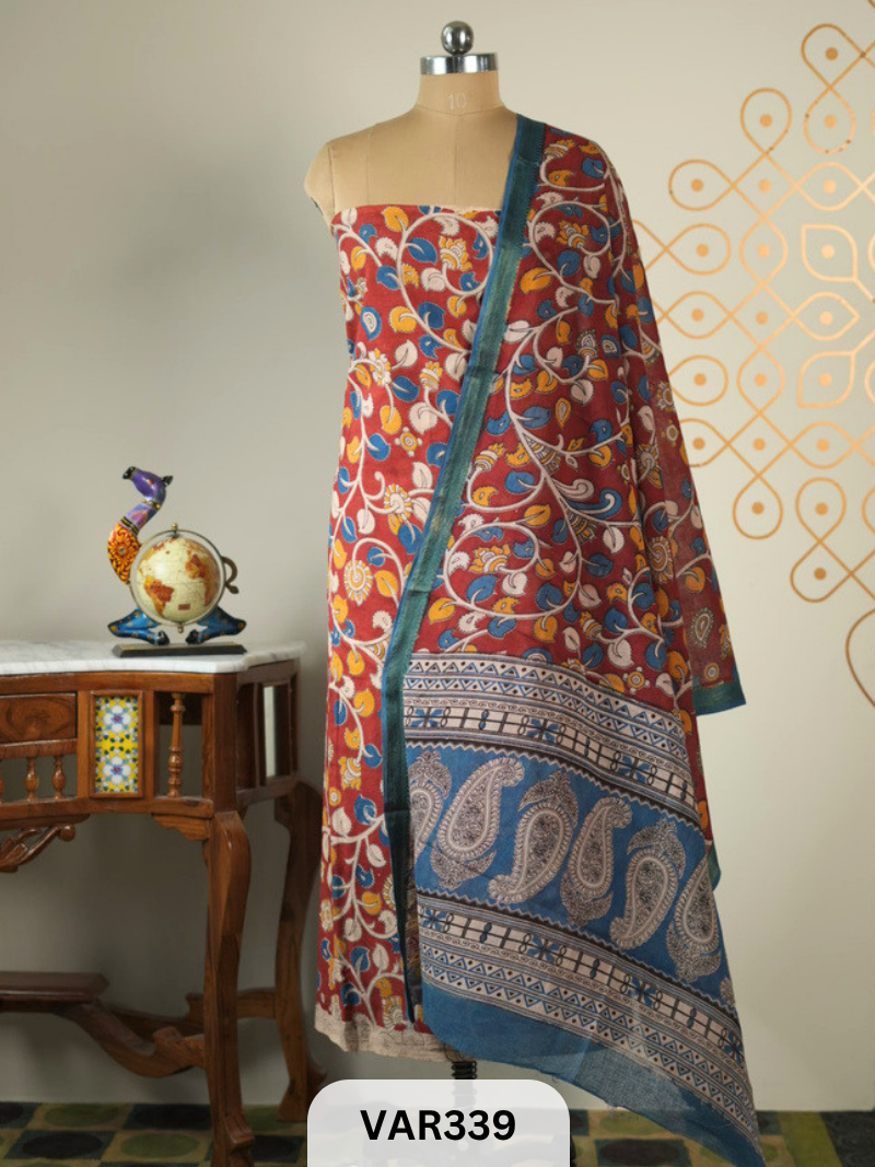 KALAMKARI COTTON-2 PCS-TOP & DUPPATA