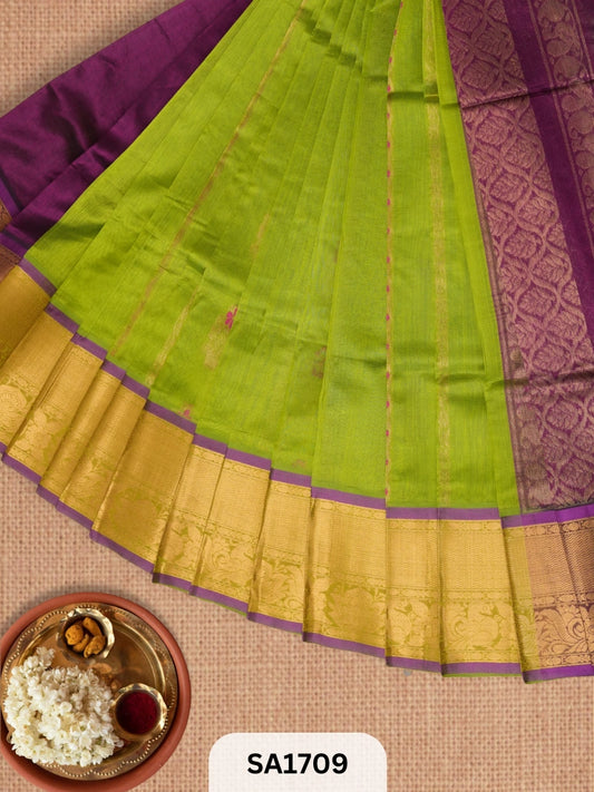 PURE HANDLOOM MANGALGIRI SAREE | BUTTA PALLU