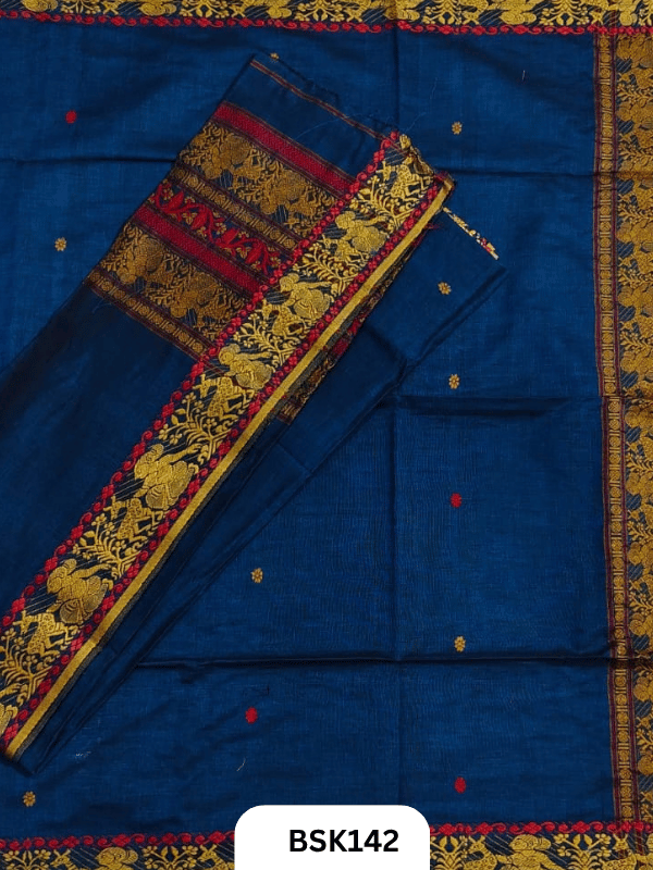 Exclusive Baluchari Handloom Pure Cotton Salwar Suit Set – Embroidered Top 2.5 m & Dupatta 2.5Mtr