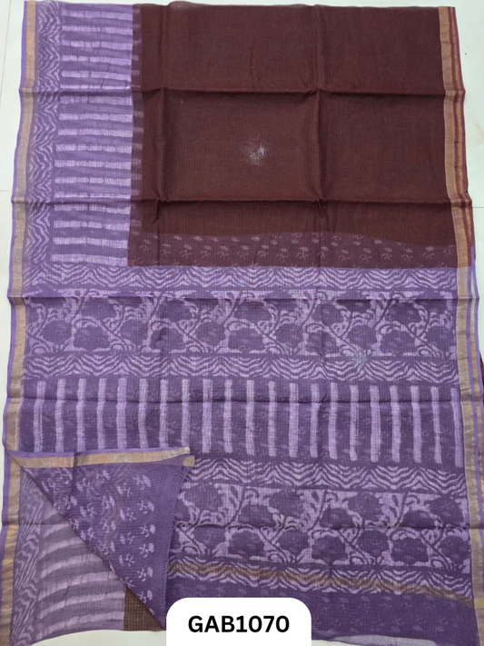 Bagru Handblock Print Kota Doria Saree