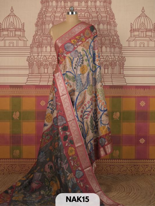 SEMI TUSSAR DIGITAL PRINT SAREE