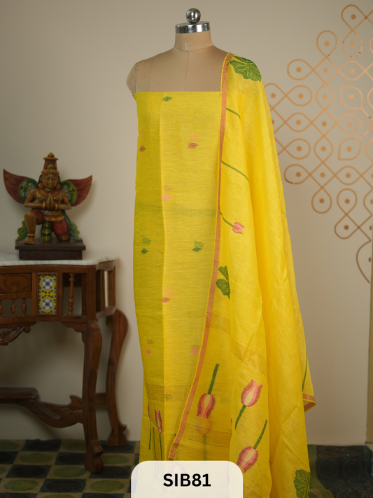 HANDLOOM LINEN JAMDHANI SALWAR | 2 PCS SUIT