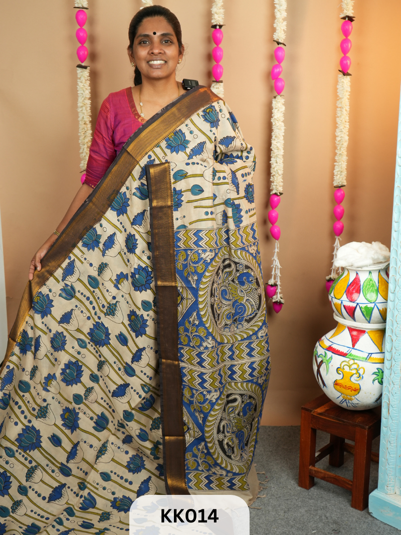 Kalamkari Chenuri Silk saree