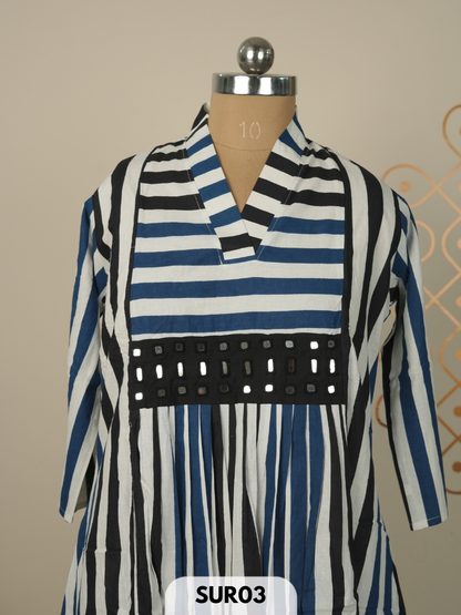 AJRAKH KUTCH EMBROIDERY COTTON KURTI