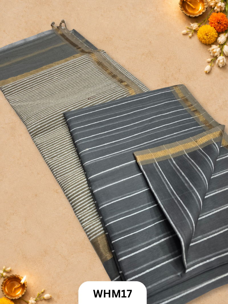Maheshwari Handloom Jutte Pallu Line Saree