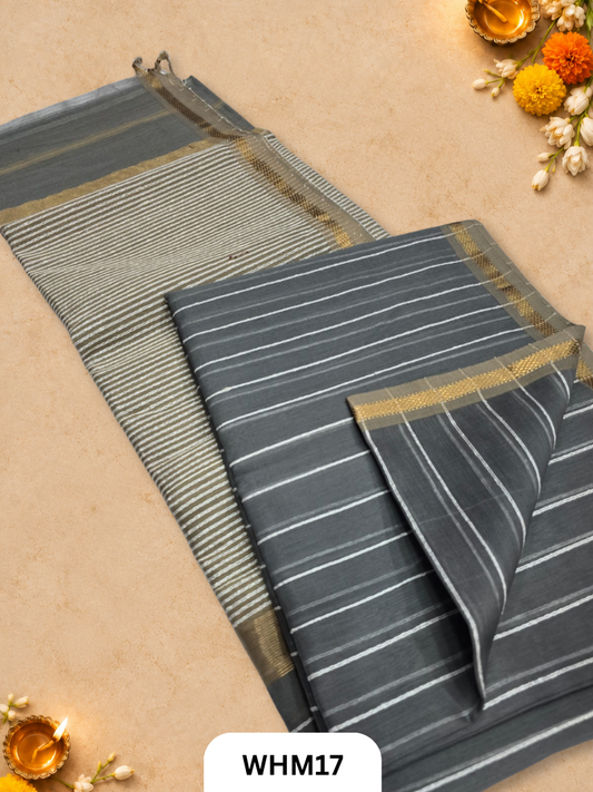 Maheshwari Handloom Jutte Pallu Line Saree