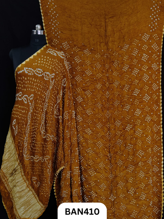 Semi Gaji Silk Tissue Pallu 9/16 Dani Saree With Edging